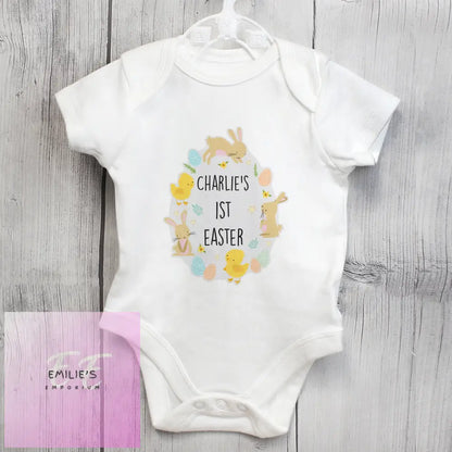 Personalised Easter Bunny & Chick Baby Vest