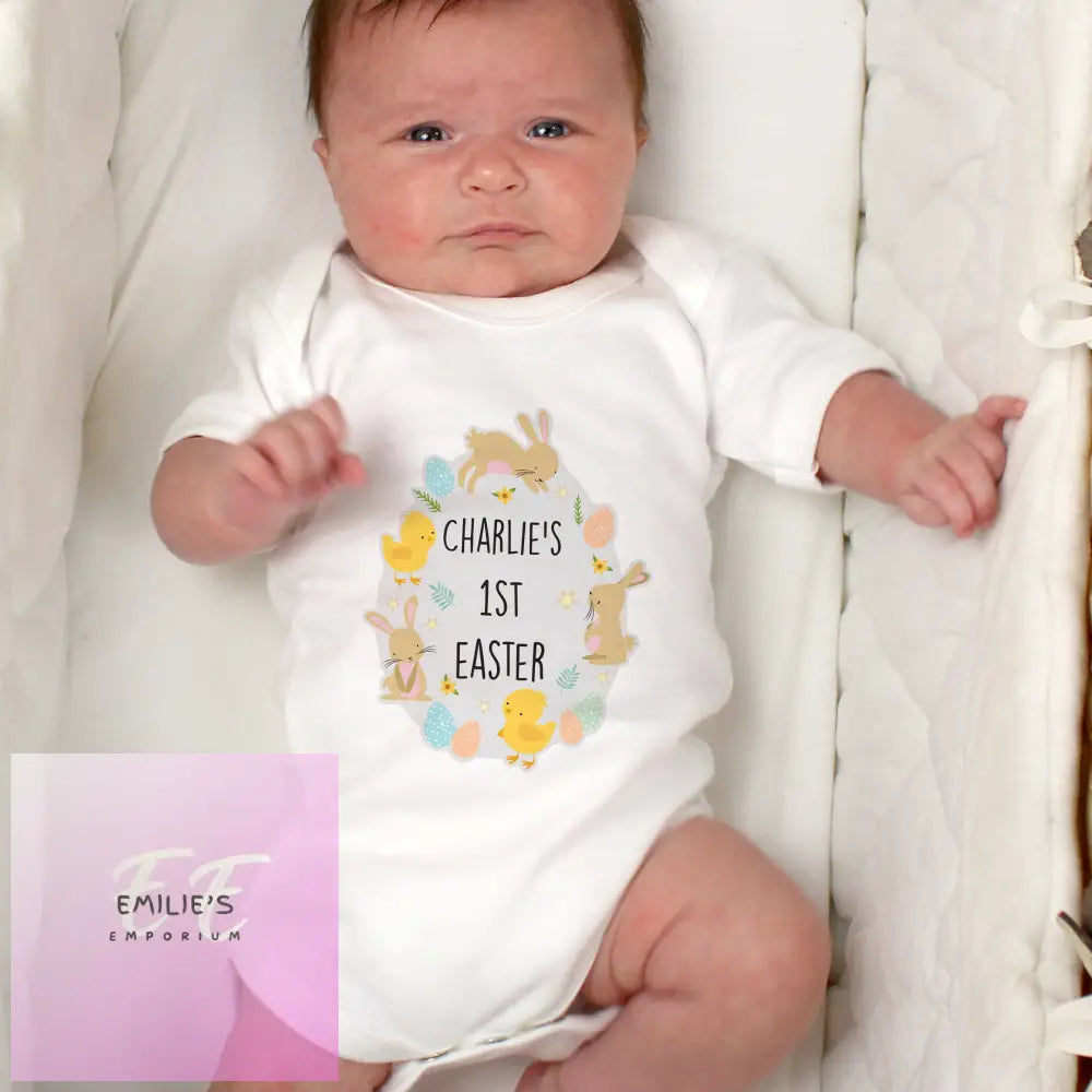 Personalised Easter Bunny & Chick Baby Vest