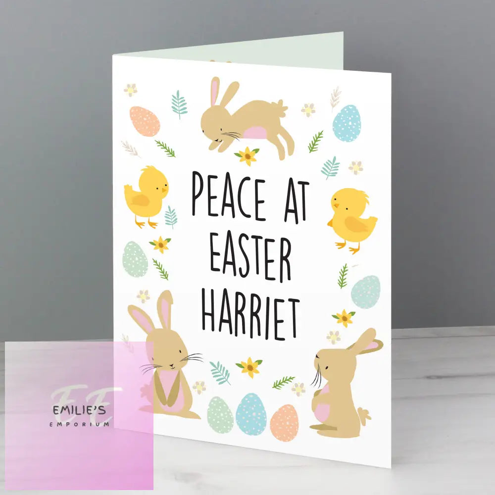 Personalised Easter Bunny & Chick Card