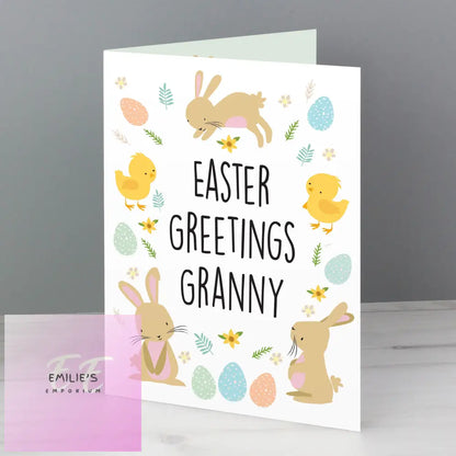 Personalised Easter Bunny & Chick Card