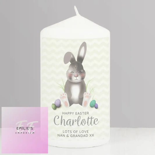 Personalised Easter Bunny Pillar Candle