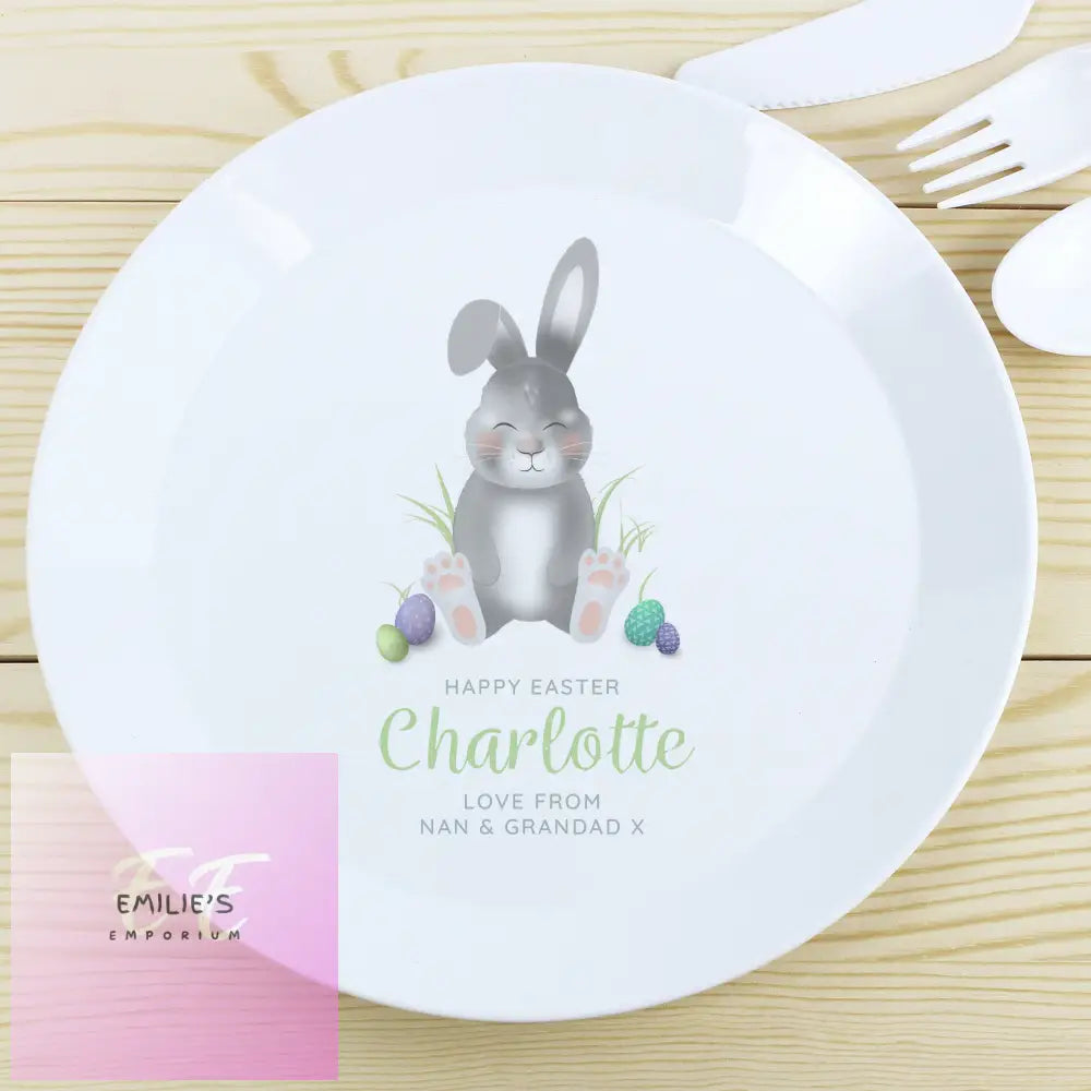 Personalised Easter Bunny Plastic Plate