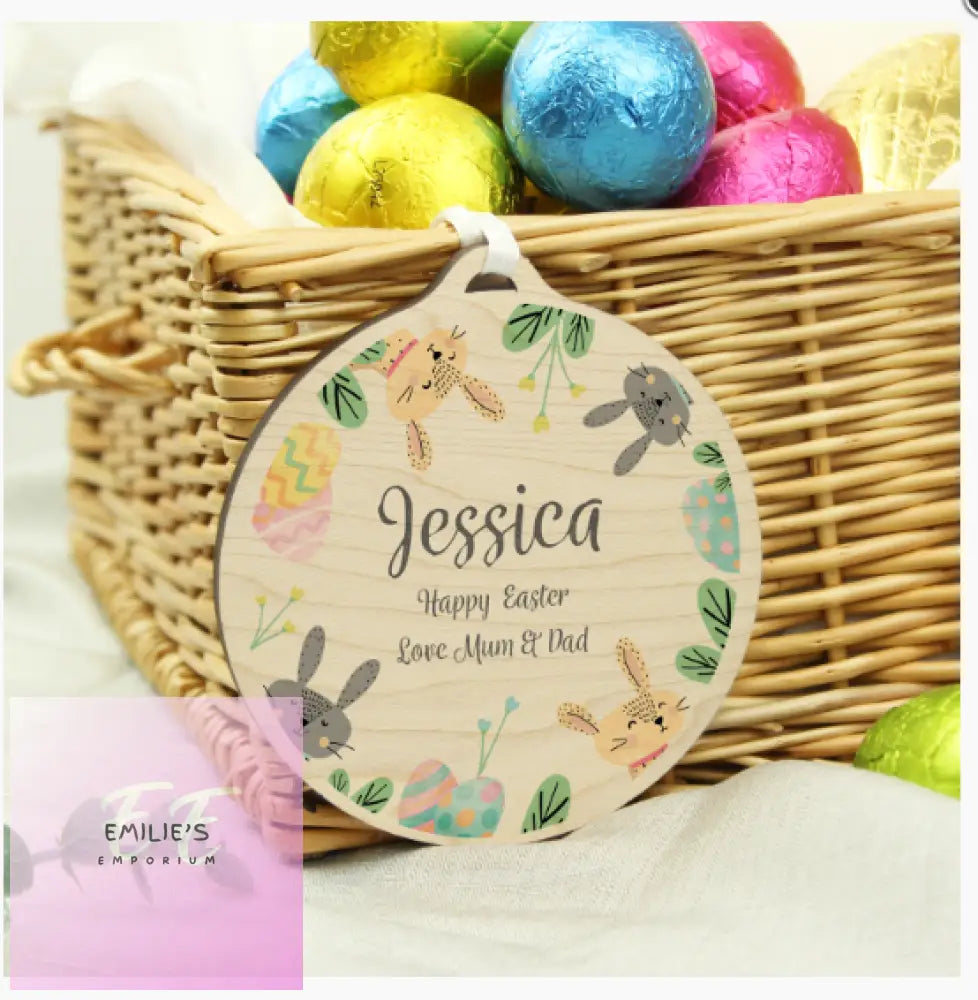 Personalised Easter Bunny Wooden Decoration