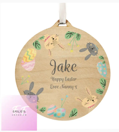 Personalised Easter Bunny Wooden Decoration