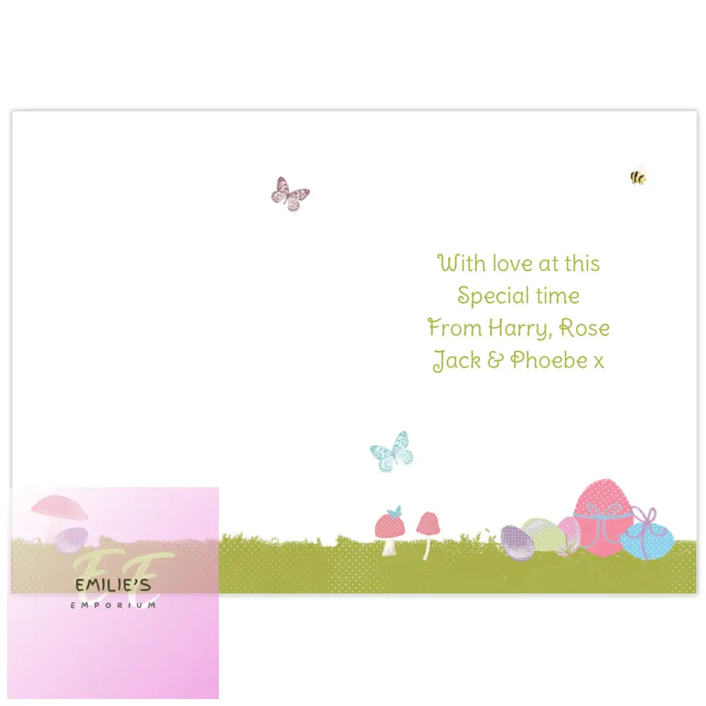 Personalised Easter Meadow Bunny Card