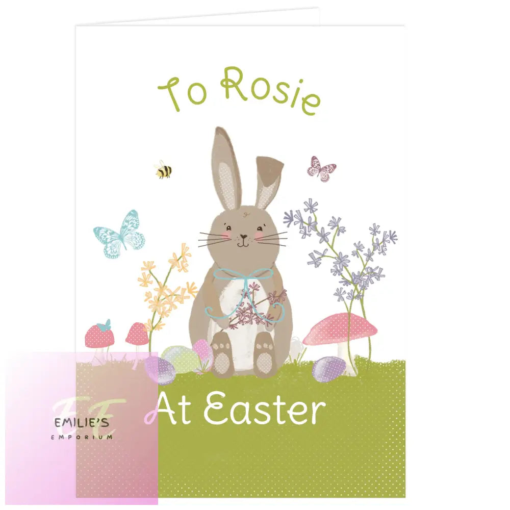 Personalised Easter Meadow Bunny Card