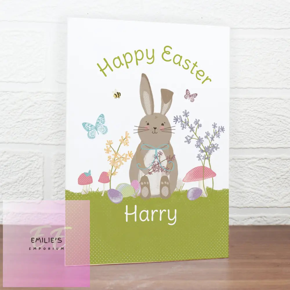 Personalised Easter Meadow Bunny Card