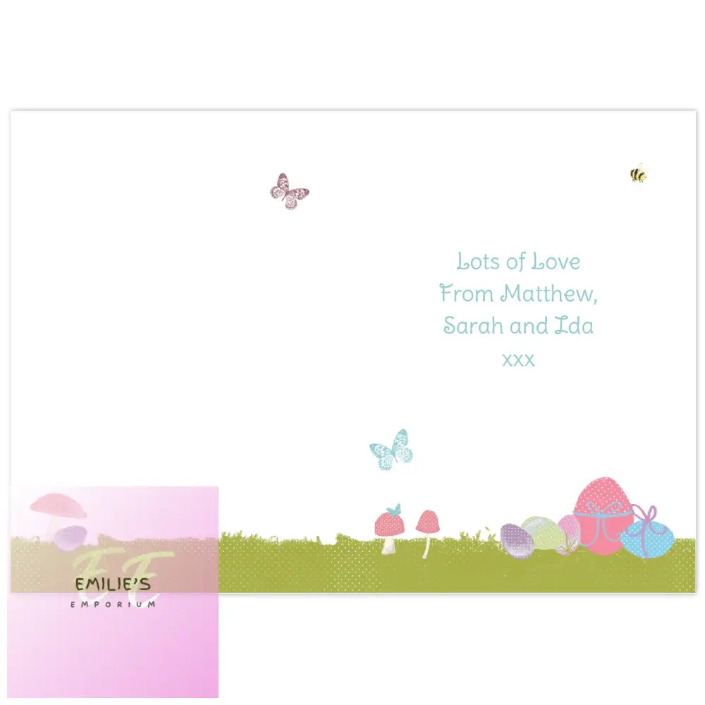 Personalised Easter Meadow Chick Card