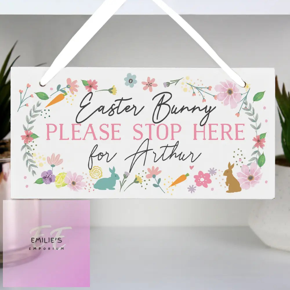 Personalised Easter Springtime Wooden Sign