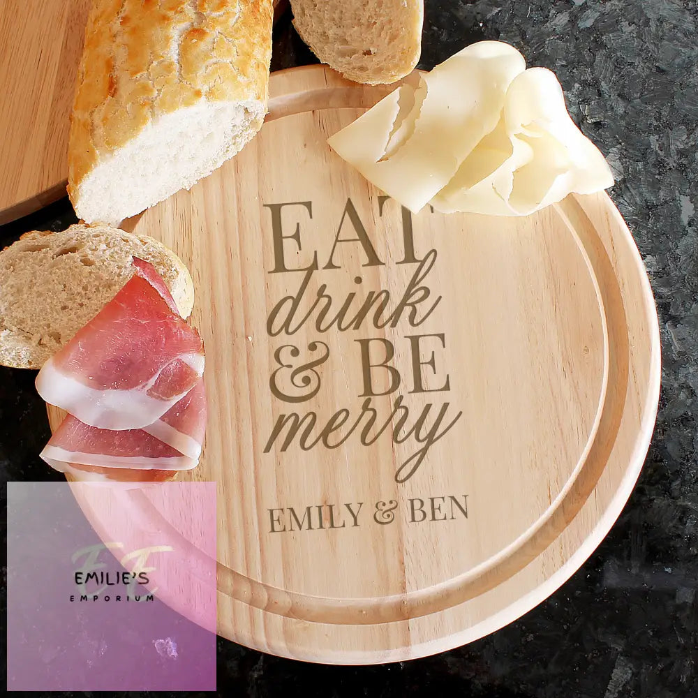 Personalised Eat Drink & Be Merry Rectangular Chopping Board