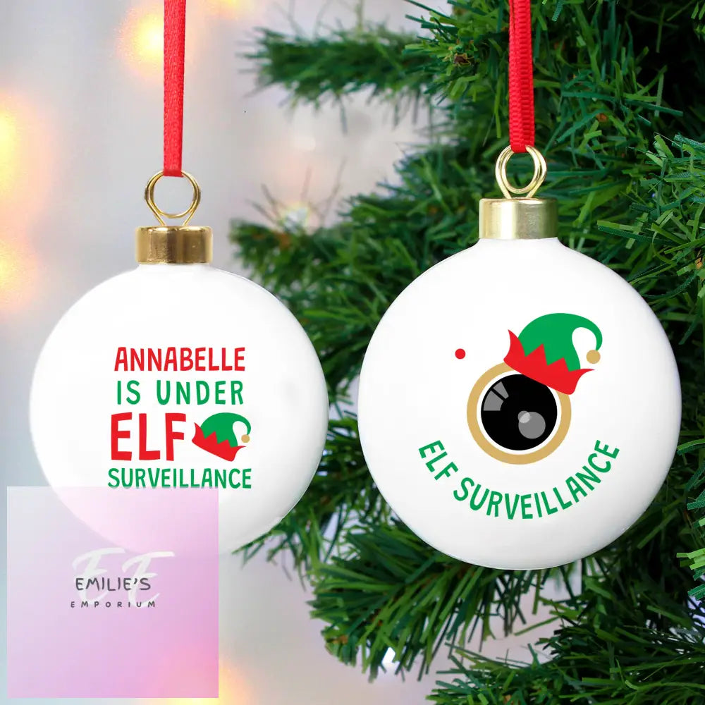 Personalised Elf Surveillance Bauble