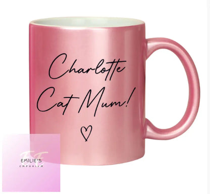 Personalised Eyelashes Pink Glitter Mug