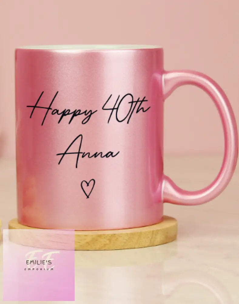 Personalised Eyelashes Pink Glitter Mug