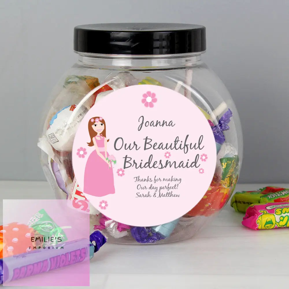 Personalised Fabulous Bridesmaid Sweet Jar