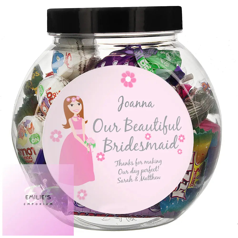 Personalised Fabulous Bridesmaid Sweet Jar