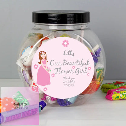 Personalised Fabulous Flowergirl Sweet Jar