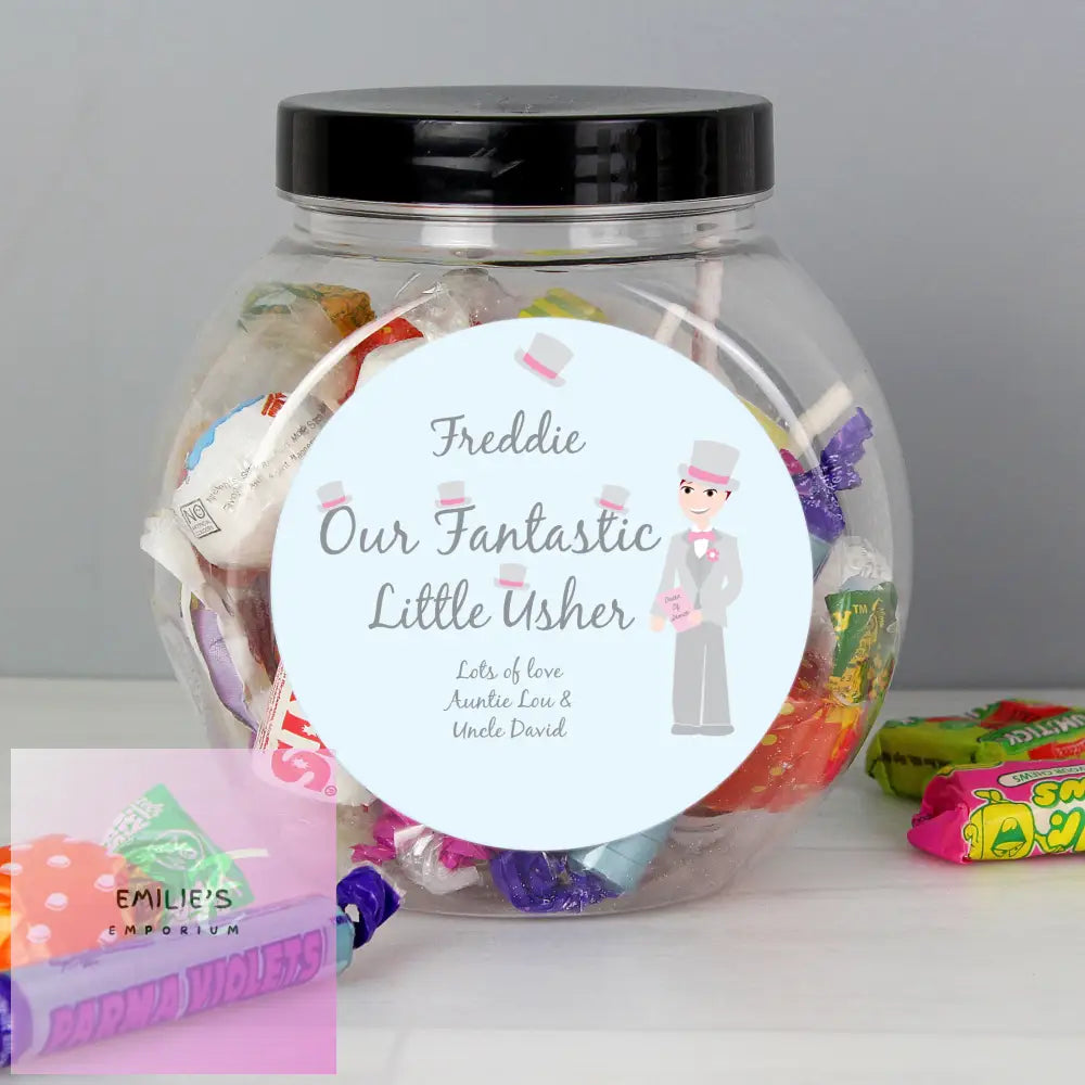 Personalised Fabulous Usher Round Sweet Jar