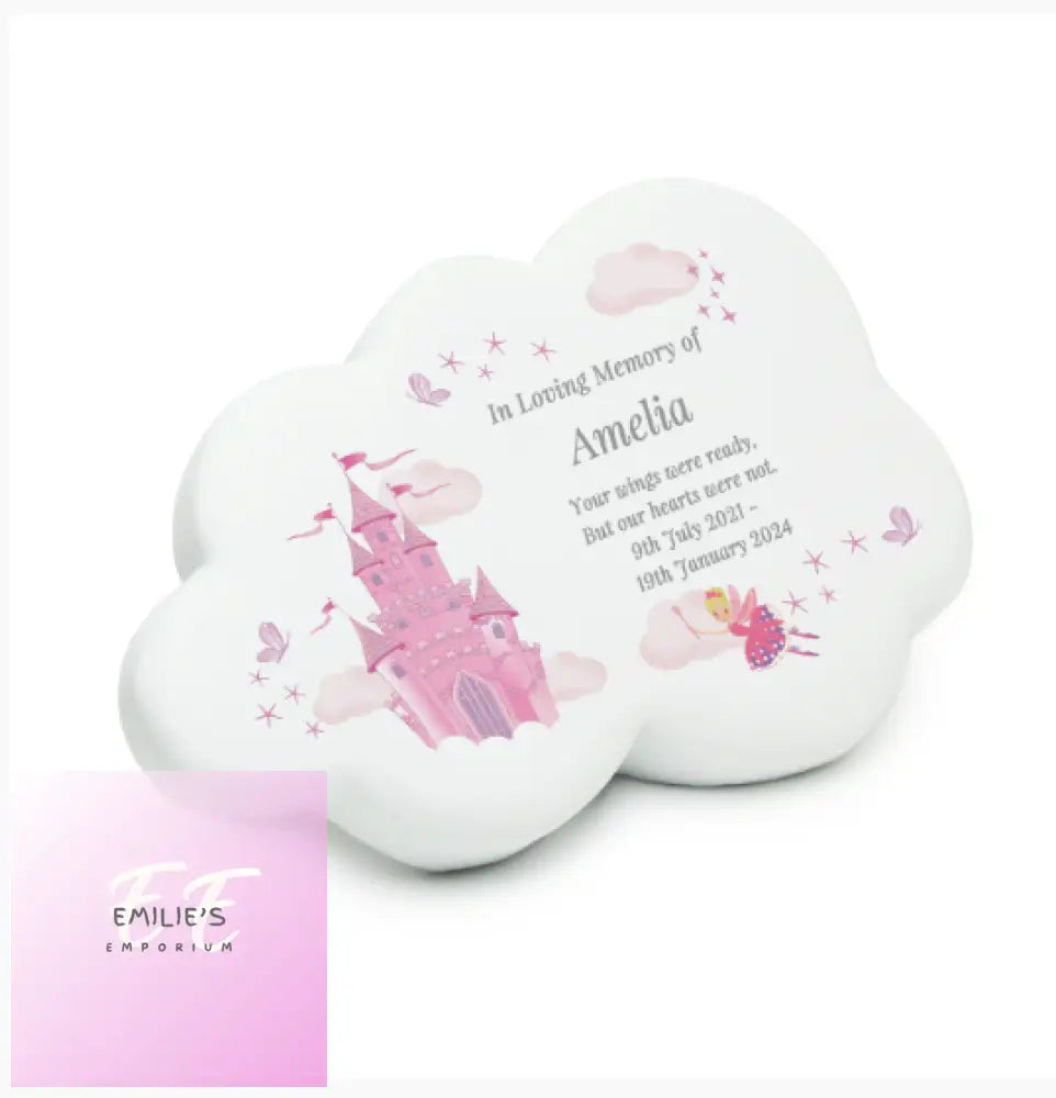 Personalised Fairy Castle Resin Memorial Cloud