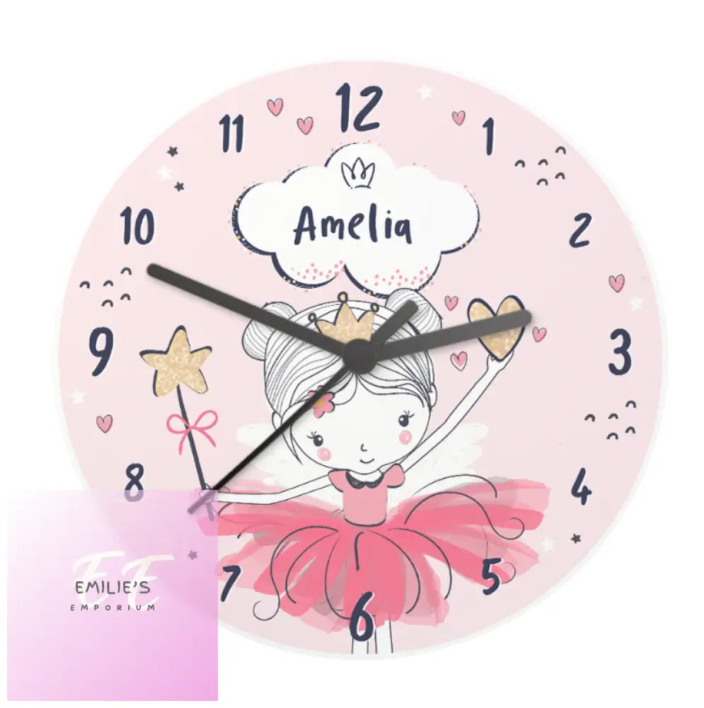 Personalised Fairy Wooden Childrens Clock