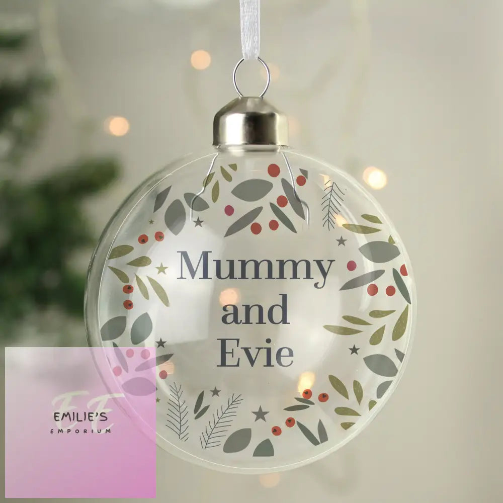 Personalised Festive Christmas Glass Bauble