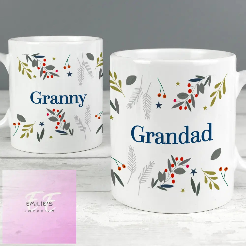 Personalised Festive Christmas Mug Set