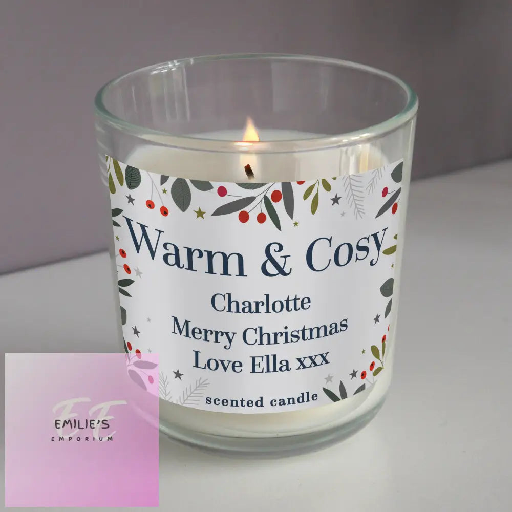 Personalised Festive Christmas Scented Jar Candle