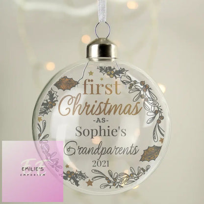 Personalised First Christmas As... Glass Bauble