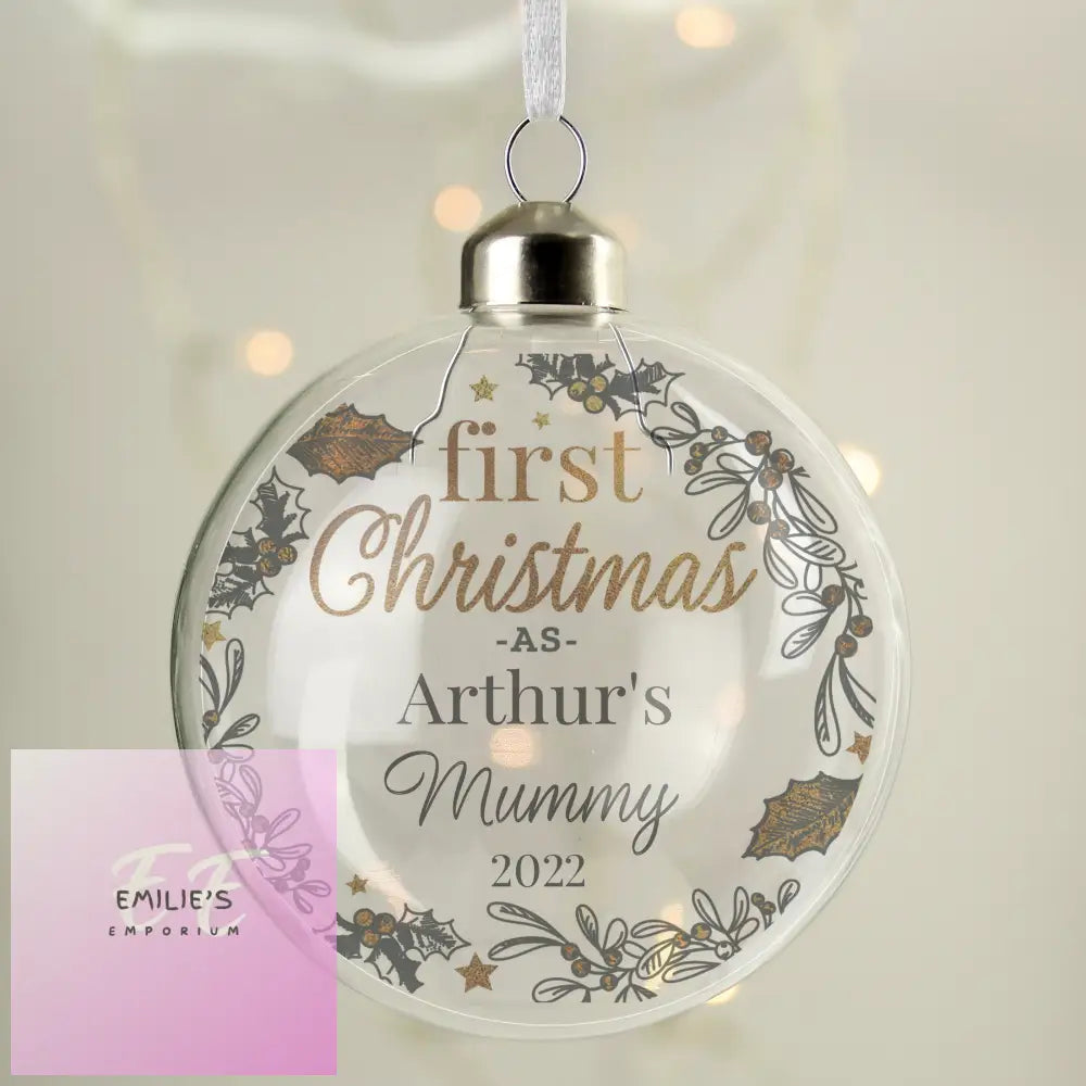 Personalised First Christmas As... Glass Bauble