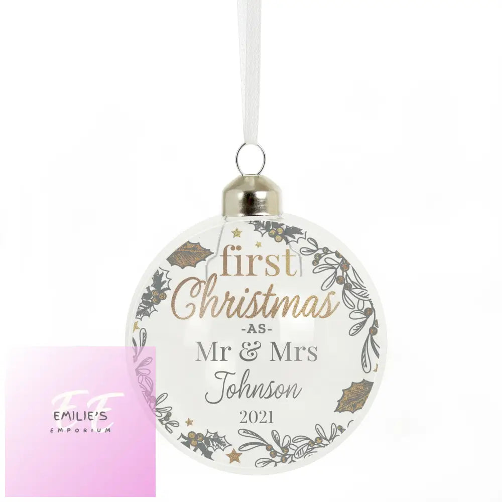 Personalised First Christmas As... Glass Bauble