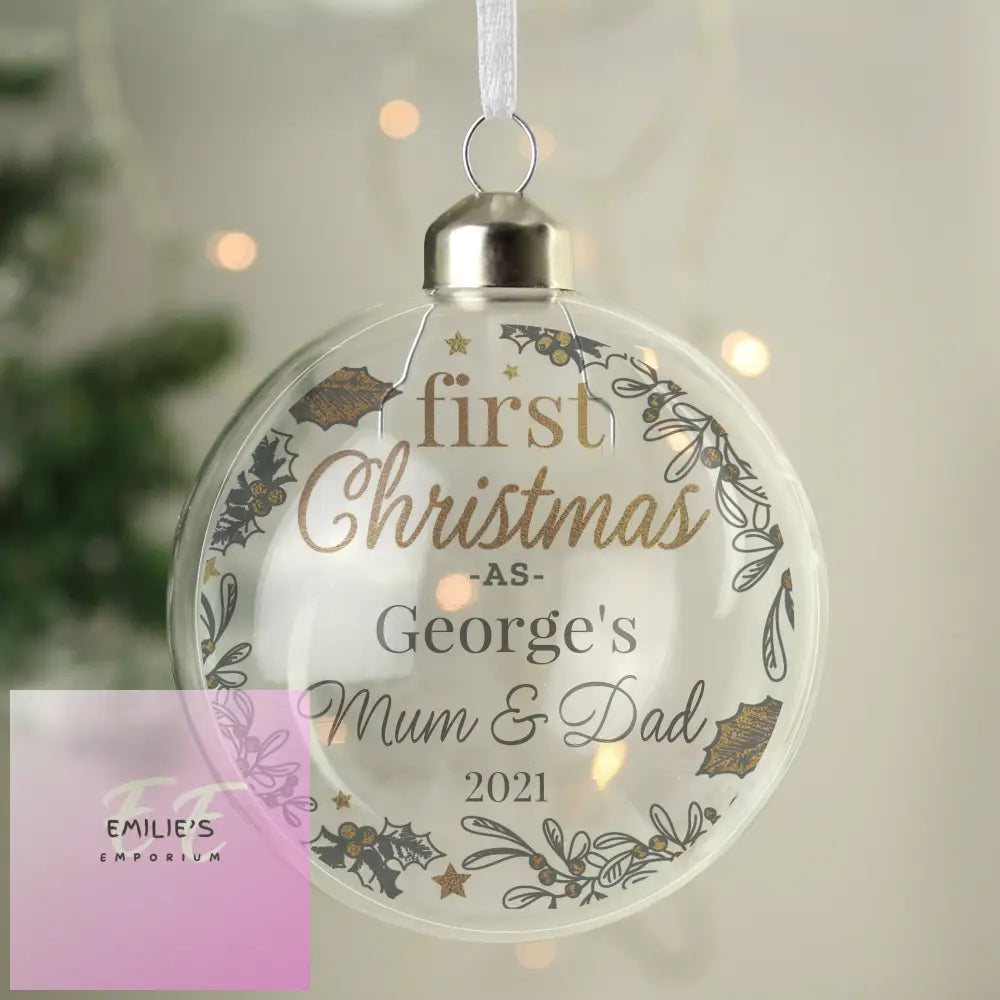 Personalised First Christmas As... Glass Bauble