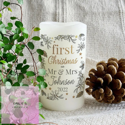 Personalised First Christmas Led Candle