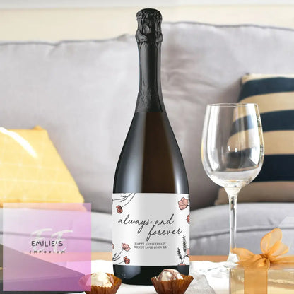 Personalised Floral Always And Forever Bottle Of Prosecco