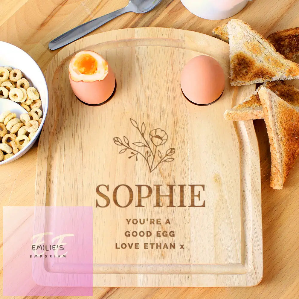 Personalised Floral Egg & Toast Board