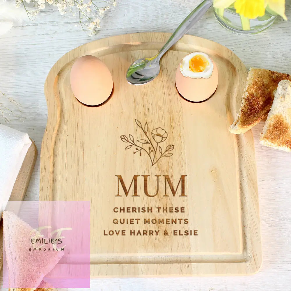 Personalised Floral Egg & Toast Board