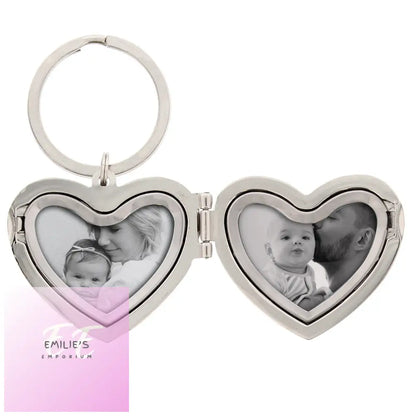 Personalised Floral Heart Photo Frame Keyring