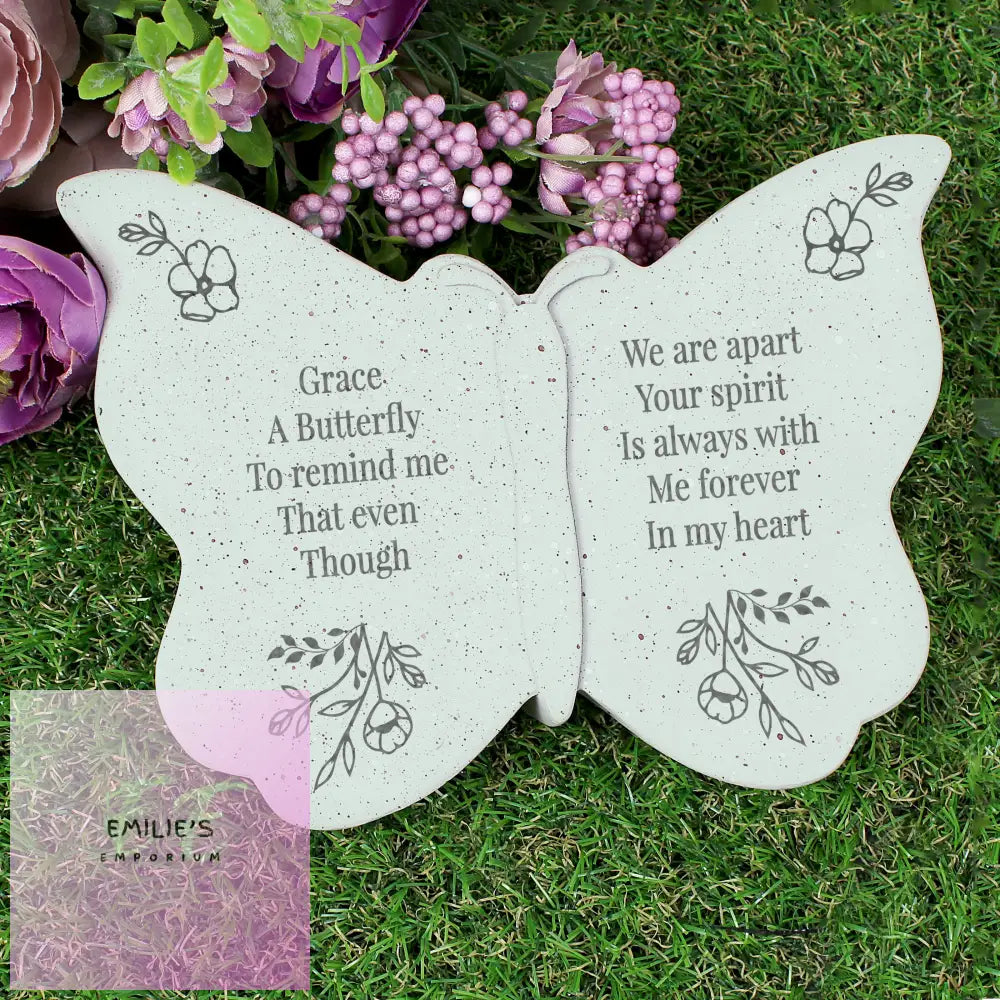 Personalised Floral Memorial Resin Butterfly