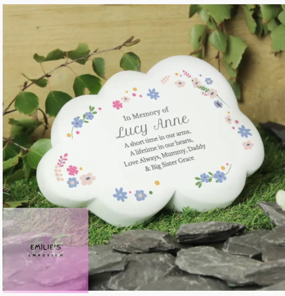 Personalised Floral Resin Memorial Cloud