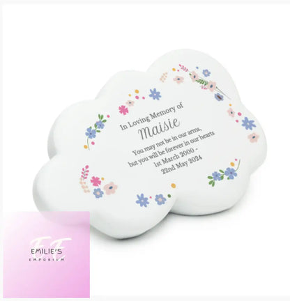 Personalised Floral Resin Memorial Cloud