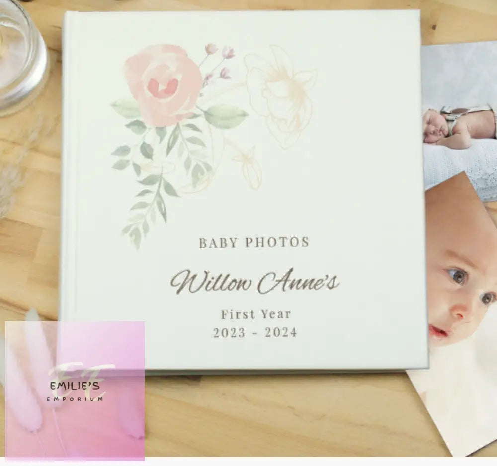 Personalised Floral Square Photo Album