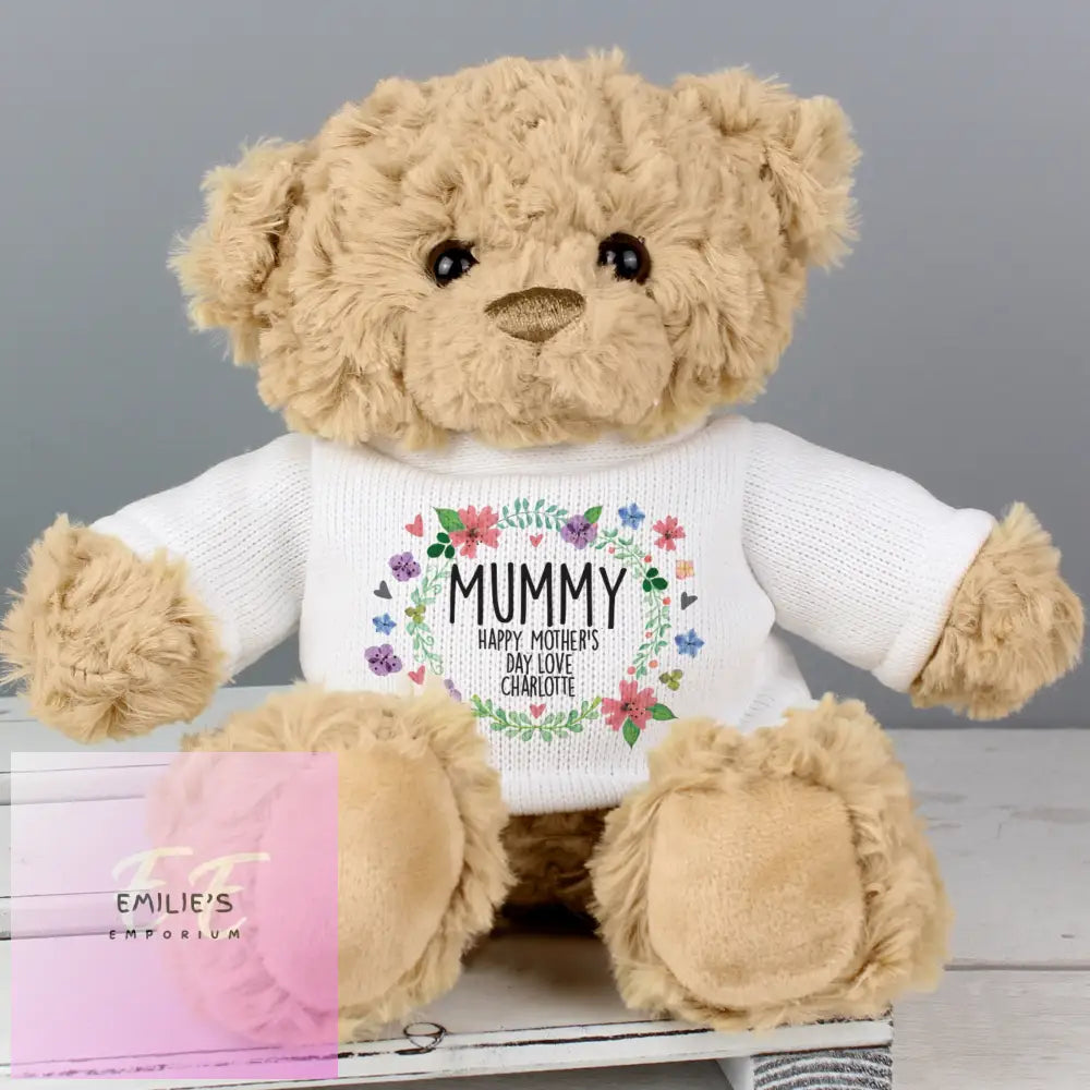 Personalised Floral Teddy Bear