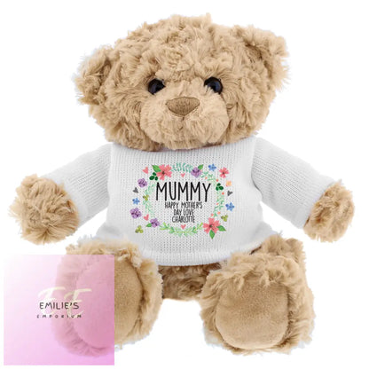 Personalised Floral Teddy Bear