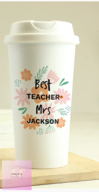 Personalised Floral Travel Mug