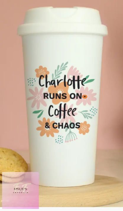 Personalised Floral Travel Mug