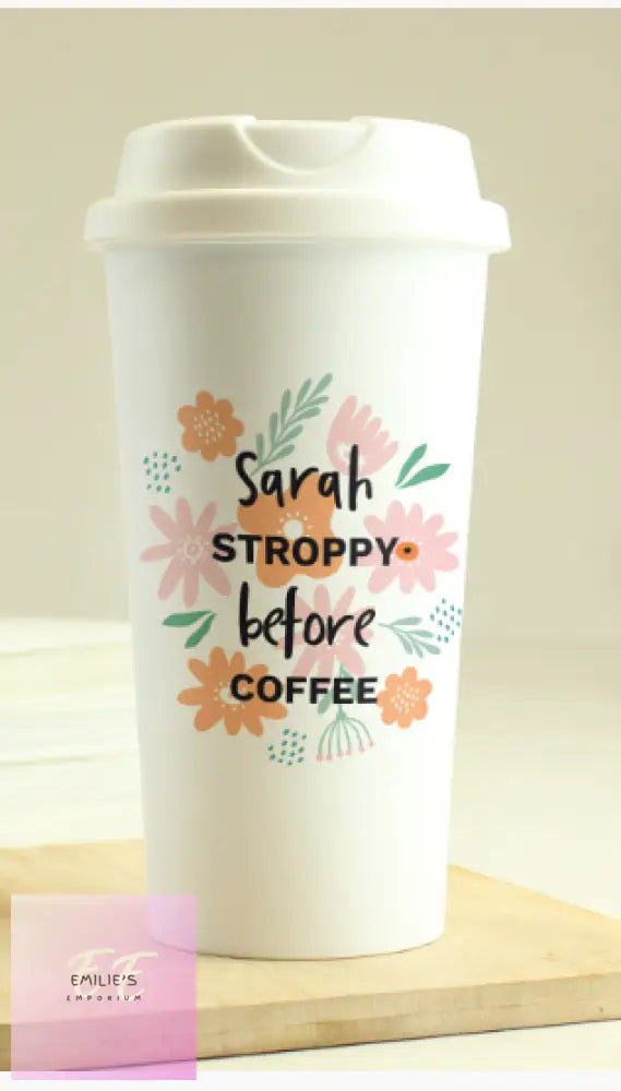 Personalised Floral Travel Mug