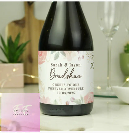 Personalised Floral Watercolour Bottle Of Prosecco