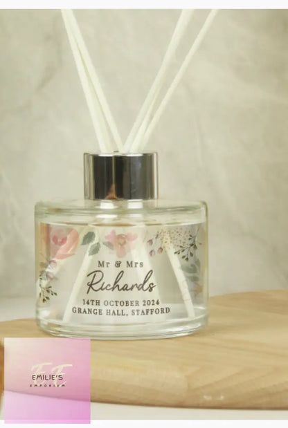 Personalised Floral Watercolour Reed Diffuser