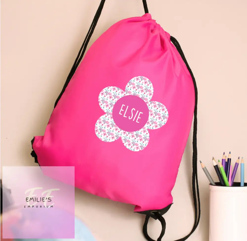 Personalised Flower Pink Kit Bag