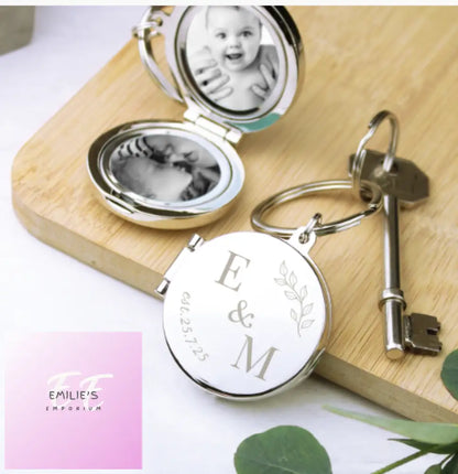 Personalised Foliage Couples Photo Keyring