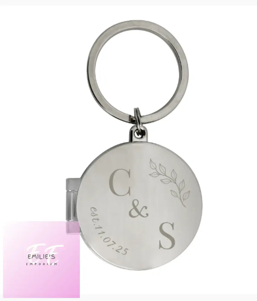 Personalised Foliage Couples Photo Keyring