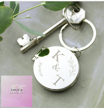 Personalised Foliage Couples Photo Keyring